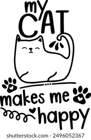 Printable Cute Cat Lover T-Shirt Designs