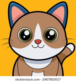 Printable cute cat vector illustration, perfect for cartoons, clipart, and line art designs