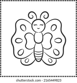printable cute drawing butterfly sketch for coloring