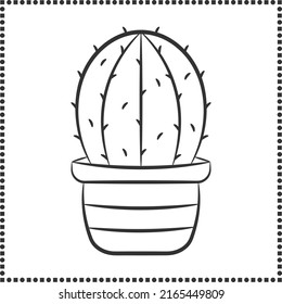 esbozo de cactus de dibujo lindo imprimible para colorear