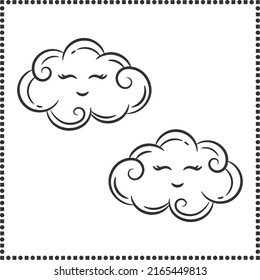 esbozo de nube de dibujo lindo imprimible para colorear