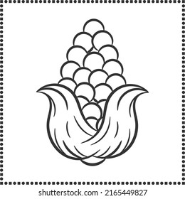 printable cute drawing corn sketch for coloring