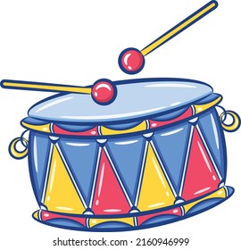 Printable Cute Drawing Drum School Kids Stock Vector (Royalty Free ...