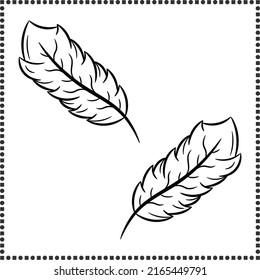 printable cute drawing feather sketch for coloring