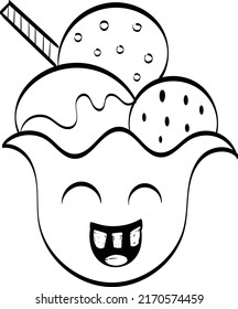 Printable Cute Food icon design use as poster, card, logo, flyer or T Shirt