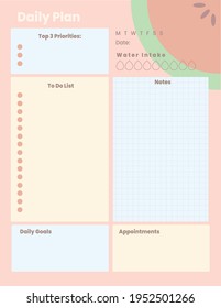 Printable daily planner with colorful, cute, and simple watermelon illustrations, for weekly use.