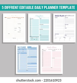 Printable Daily Planner Notebook Papers -KDP Interior svg