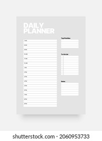 Printable daily planner template. Business organizer page for effective planning.