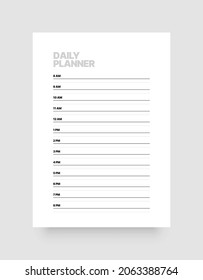 Printable daily planner template. Business organizer page for effective planning.