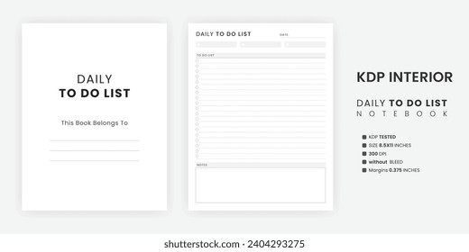 Printable Daily To-Do List Planner Notebook Template