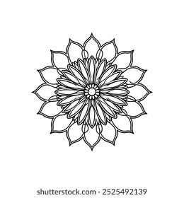 Printable Daisy Mandala Flower Design for Adult Coloring and Mindfulness