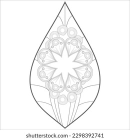 Printable Decorative Doodle Blumen in Schwarz-Weiß für Farbbuch, Cover oder Hintergrund. Handgezeichnete Skizze für jugendfreie Anti-Stress-Färberseite Vektor.