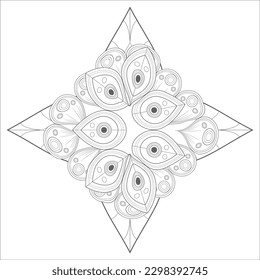 Printable Decorative Doodle flowers in black and white for coloringbook, cover or background. Hand drawn sketch for adult anti stress coloring page vector.