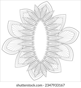 Printable Decorative Doodle flowers in black and white for coloring book, cover or background. Hand drawn sketch for adult anti stress coloring page vector.