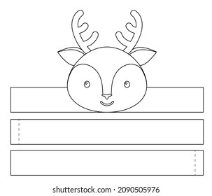 Printable Deer Paper Crown Diy Cut Stock Vector (Royalty Free ...