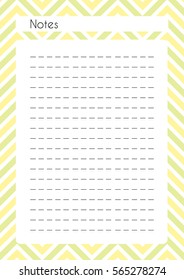 Printable diary page Notes. Paper page for notebook, organizer, planner