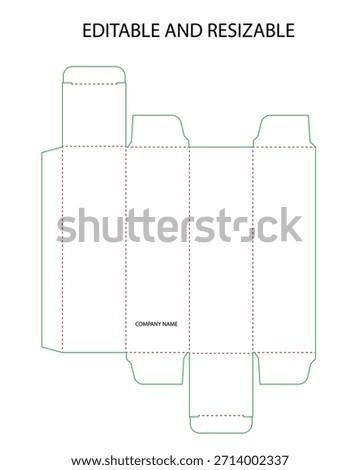 Printable Dieline Template for Customizable Medicine Box Packaging Design