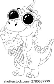 Printable Dinosaur Coloring Activity Page with Fun Cartoon Illustration

