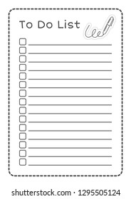 Printable To Do List with hand drawn pen