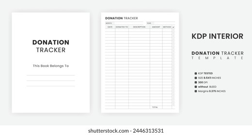 Printable Donation Tracker Template | Tithe Logbook | Charitable Donations Planner Letter Size