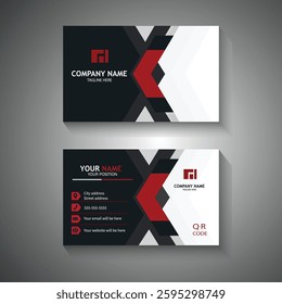 Printable double sided corporate business card template design