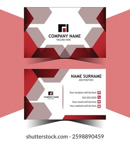 Printable double sided corporate business card template design