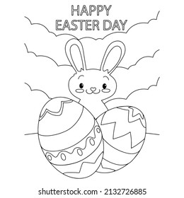 Páginas impresas de coloración de Pascua para niños 