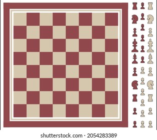 printable and editable Chess Board And Pieces