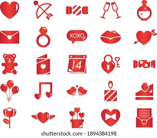 printable and editable collection valentines day icons