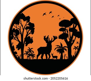 printable and editable Deer Wildlife