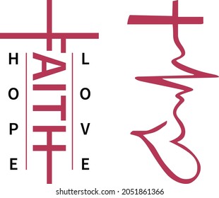 printable and editable Faith Hope Love tshirt design