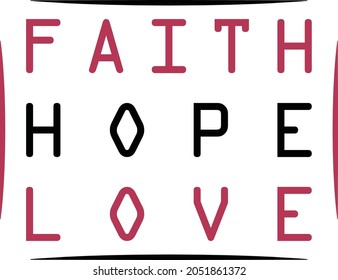 printable and editable Faith Hope Love tshirt design