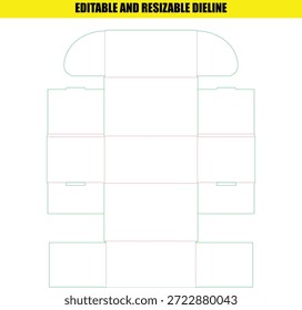 Imprimible Editable Plantilla de línea de tamaño variable para el diseño de caja de embalaje personalizado