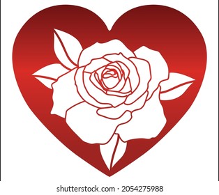 printable and editable Valentine's Day Rose with Hearts