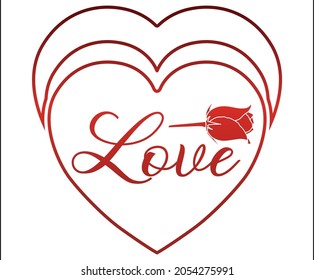 Printable Editable Valentines Day Rose Hearts Stock Vector (Royalty ...
