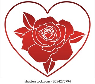 Printable Editable Valentines Day Rose Hearts Stock Vector (Royalty ...