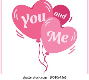 printable and editable you and me with 3 love