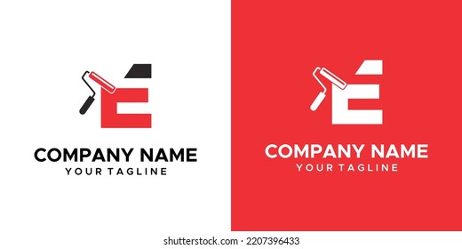 a printable E-roller themed graphic image, on a red and white background. vector graphics base.