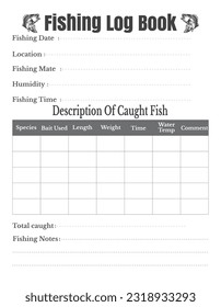 Printable Fishing Log Book KDP