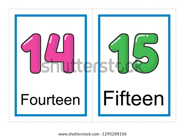 Printable Flash Card Collection Numbers Their Stock Vector Royalty
