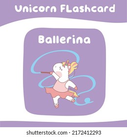 Printable flashcard collection with cute unicorn theme. Vector illustration.