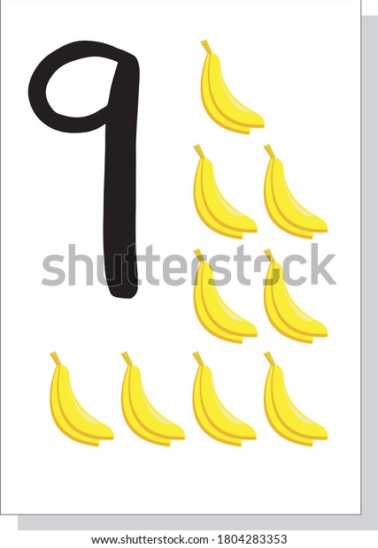 Printable Flashcard Numbers Children Preschool Kindergarten Stock 