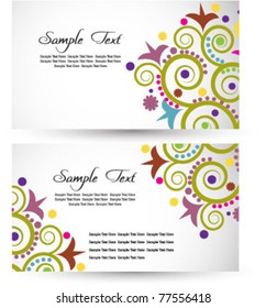 printable floral cards Vector EPS 10