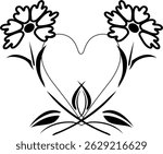 Printable Flower Vector, laser cut, cricut, engraving, Wood cutting, Digital, cnc cut, Eps file