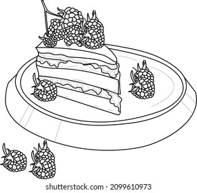 Printable Food coloring pages and Vector Line for kids and adults 