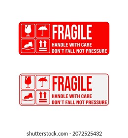 printable fragile for shipping packages label.