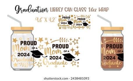 Printable Full wrap for libby class can. A pattern with Graduate symbols. Scroll, graduate s hat