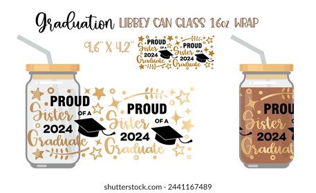 Printable Full wrap for libby class can. A pattern with Graduate symbols. Scroll, graduate s hat