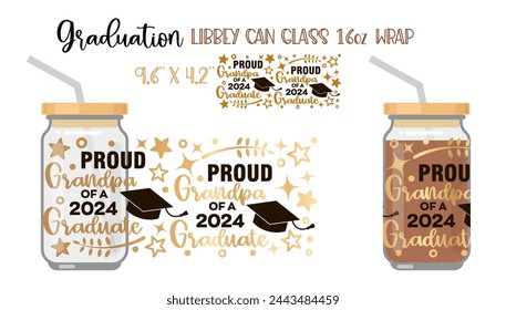 Printable Full wrap for libby class can. A pattern with Graduate symbols. Scroll, graduate s hat