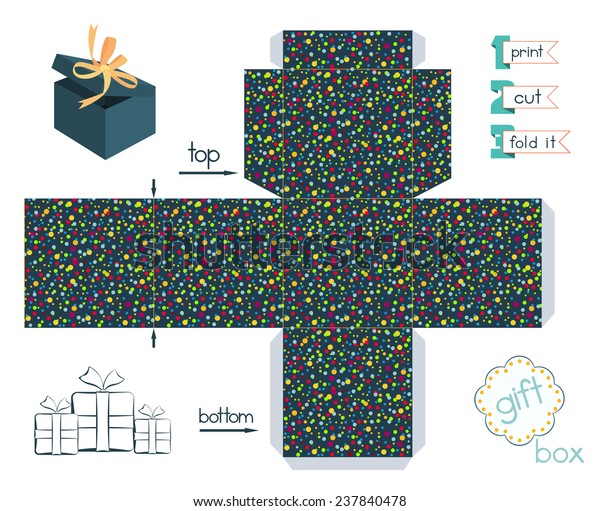 Printable Reward Box Confetti Practice Template Inventory Vector image regarding Printable Gift Box known as Printable Present Box Confetti Behavior Template Inventory Vector